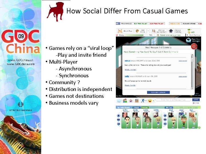 How Social Differ From Casual Games • Games rely on a “viral loop” -Play