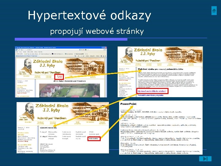 Hypertextové odkazy propojují webové stránky 