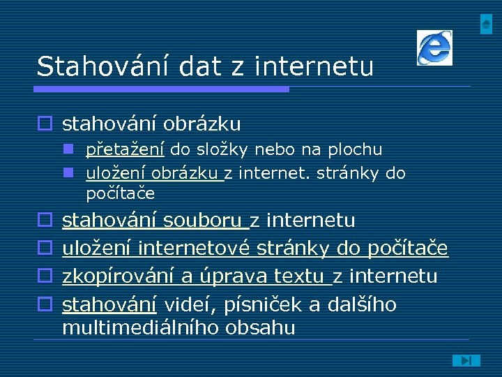 Stahování dat z internetu o stahování obrázku n přetažení do složky nebo na plochu