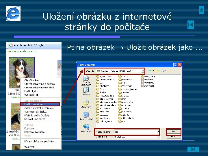 Uložení obrázku z internetové stránky do počítače Pt na obrázek Uložit obrázek jako. .