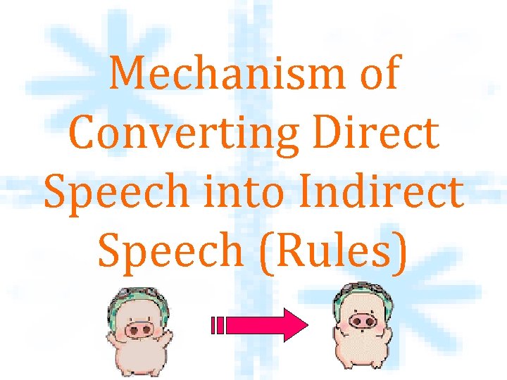 Mechanism of Converting Direct Speech into Indirect Speech (Rules) 