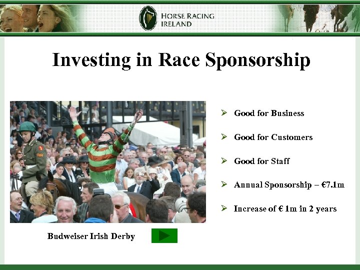 Investing in Race Sponsorship Ø Good for Business Ø Good for Customers Ø Good