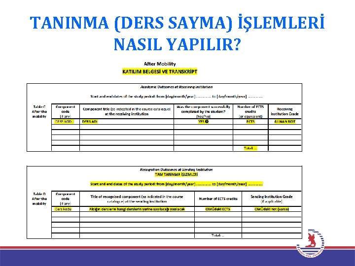 TANINMA (DERS SAYMA) İŞLEMLERİ NASIL YAPILIR? 