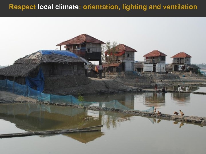 Respect local climate: orientation, lighting and ventilation Flexibility 