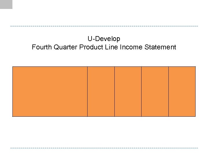 U-Develop Fourth Quarter Product Line Income Statement 