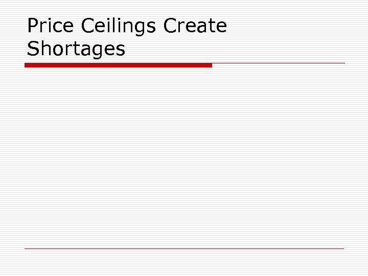 Price Ceilings Create Shortages 