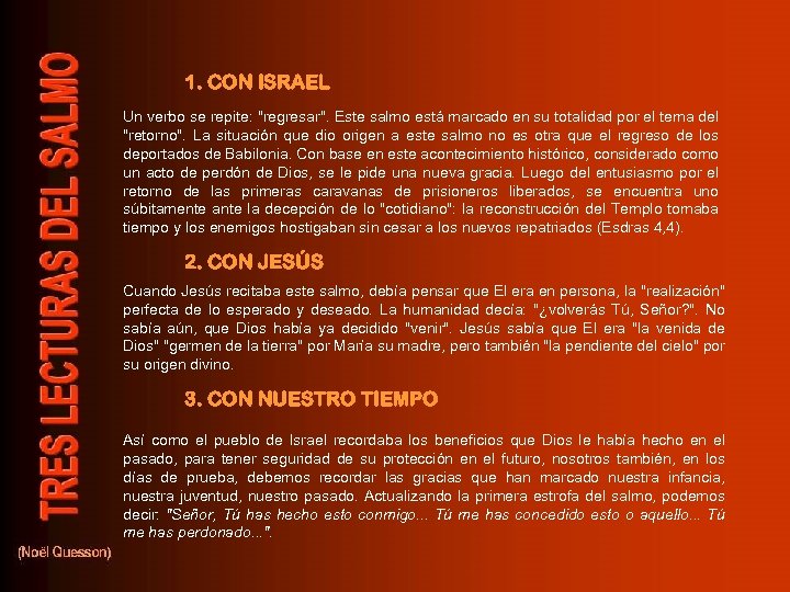 1. CON ISRAEL Un verbo se repite: 