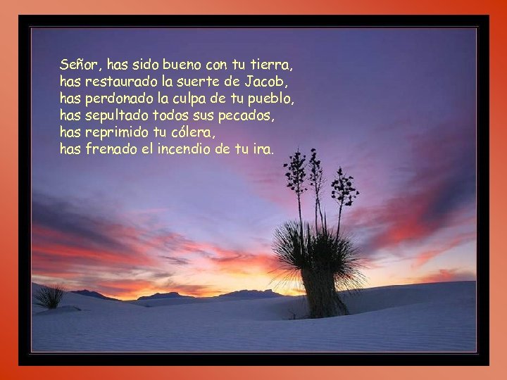 Señor, has sido bueno con tu tierra, has restaurado la suerte de Jacob, has