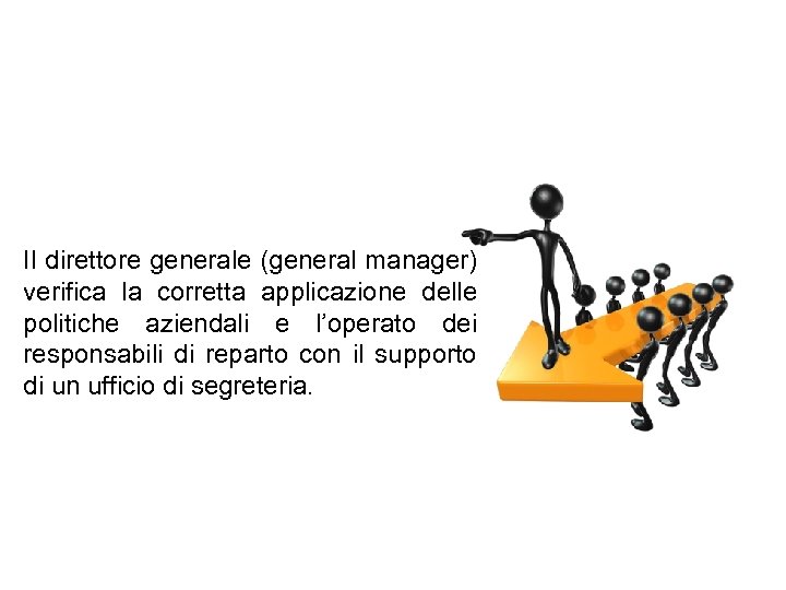 Il direttore generale (general manager) verifica la corretta applicazione delle politiche aziendali e l’operato