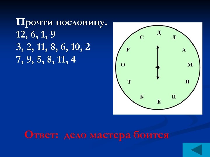 Прочти пословицу. 12, 6, 1, 9 3, 2, 11, 8, 6, 10, 2 7,