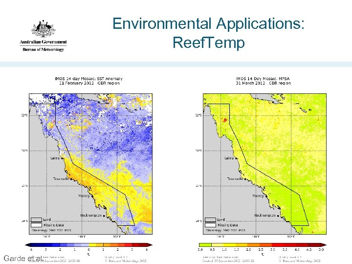 Environmental Applications: Reef. Temp Garde et al. 