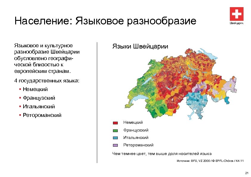 Национальности швейцарии карта