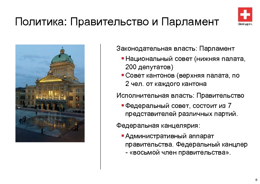 Политика: Правительство и Парламент Законодательная власть: Парламент § Национальный совет (нижняя палата, 200 депутатов)