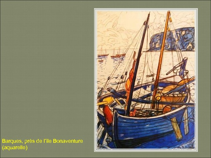 Barques, près de l’île Bonaventure (aquarelle) 