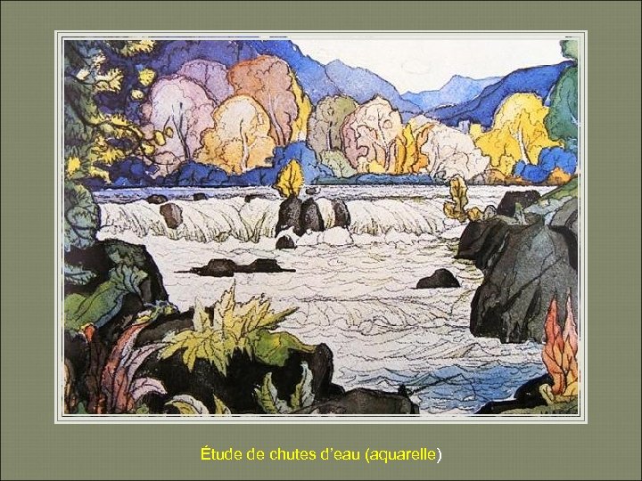 Étude de chutes d’eau (aquarelle) 