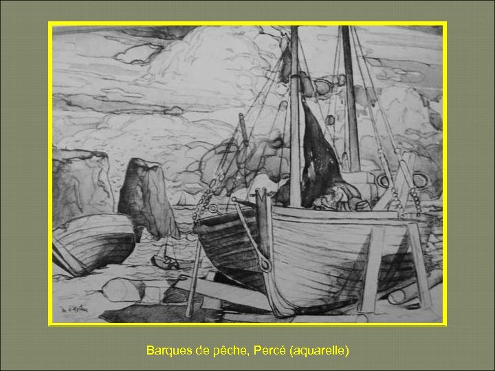 Barques de pêche, Percé (aquarelle) 