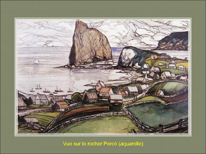 Vue sur le rocher Percé (aquarelle) 