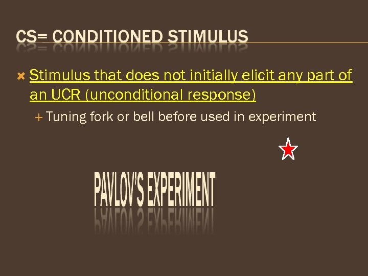  Stimulus that does not initially elicit any part of an UCR (unconditional response)