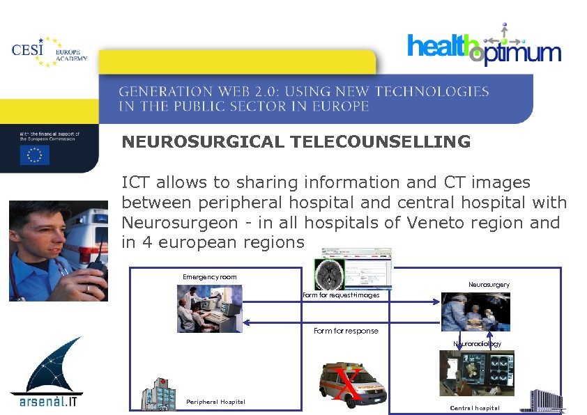 NEUROSURGICAL TELECOUNSELLING ICT allows to sharing information and CT images between peripheral hospital and