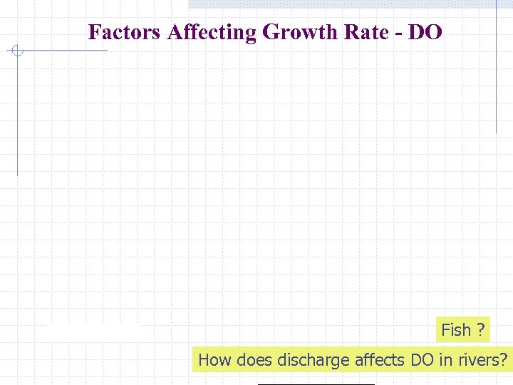 Factors Affecting Growth Rate - DO Fish ? How does discharge affects DO in