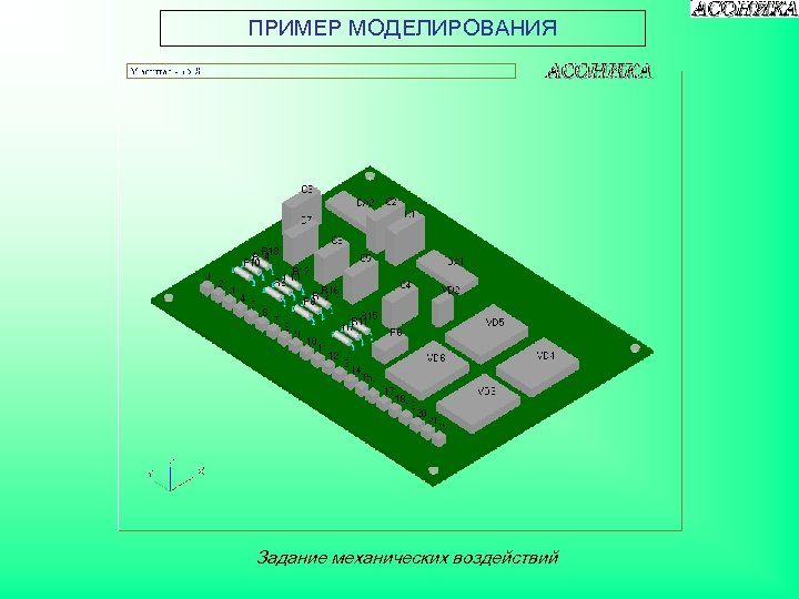 ПРИМЕР МОДЕЛИРОВАНИЯ Задание механических воздействий 