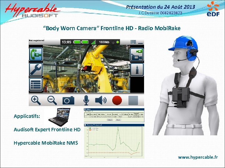 Présentation du 24 Août 2013 J. C. Ducasse 0682823873 “Body Worn Camera” Frontline HD