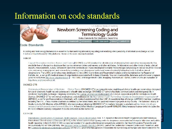 Information on code standards 