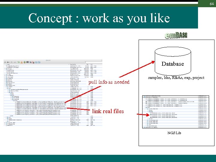 64 Concept : work as you like Database pull info as needed samples, libs,