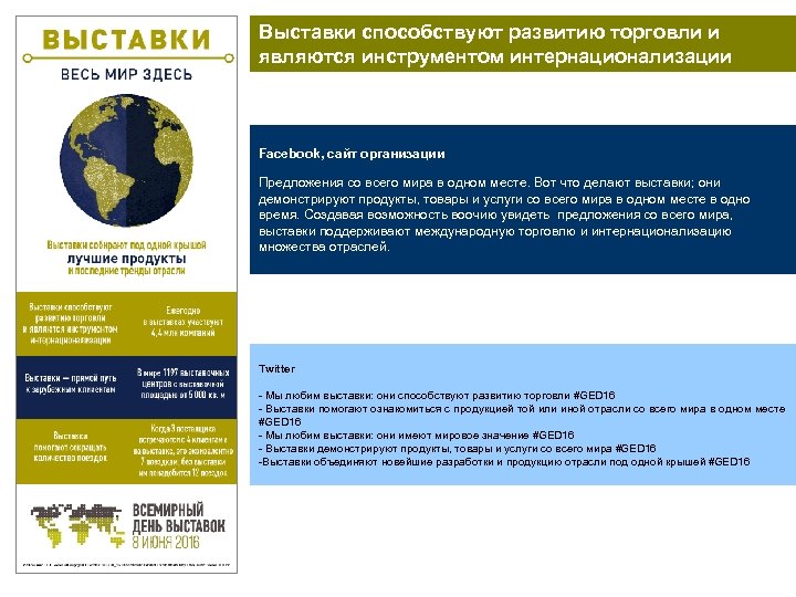Выставки способствуют развитию торговли и являются инструментом интернационализации Facebook, сайт организации Предложения со всего