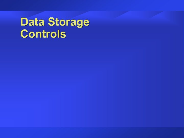Data Storage Controls 