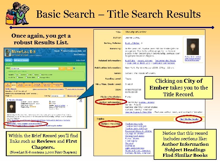 Basic Search – Title Search Results Once again, you get a robust Results List.