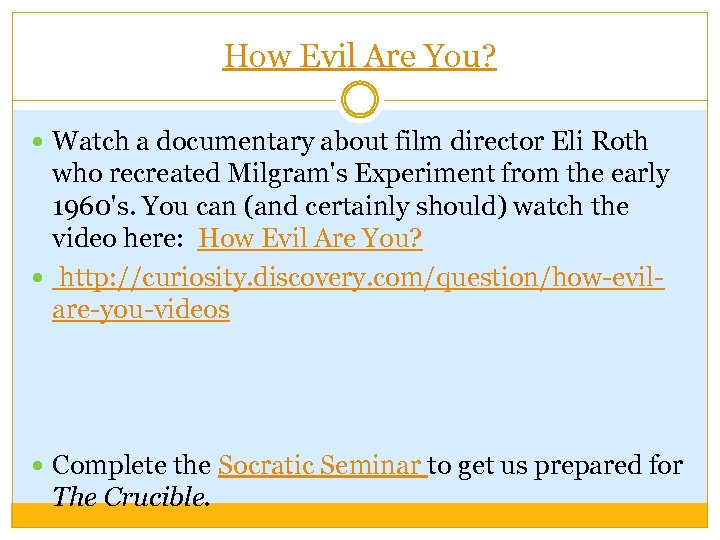 How Evil Are You? Watch a documentary about film director Eli Roth who recreated