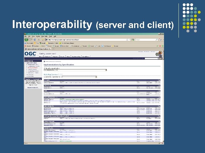 Interoperability (server and client) 