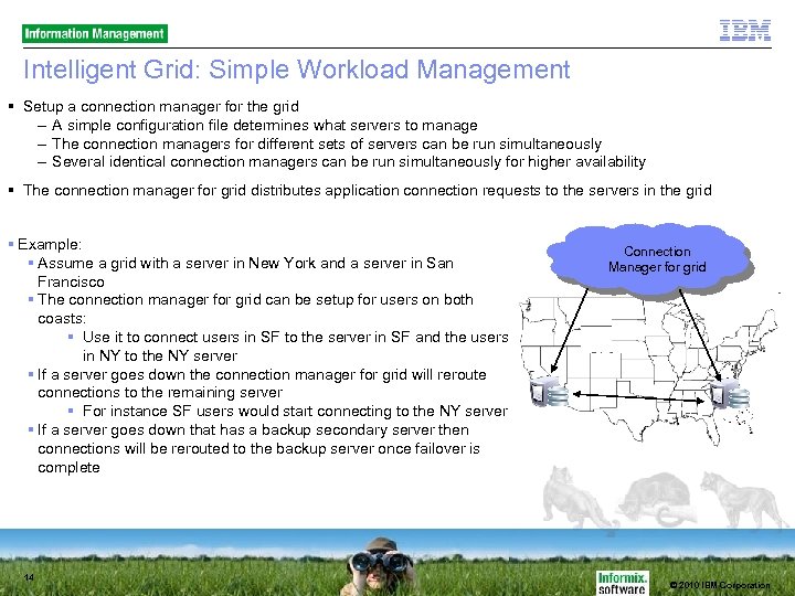 Intelligent Grid: Simple Workload Management Setup a connection manager for the grid – A