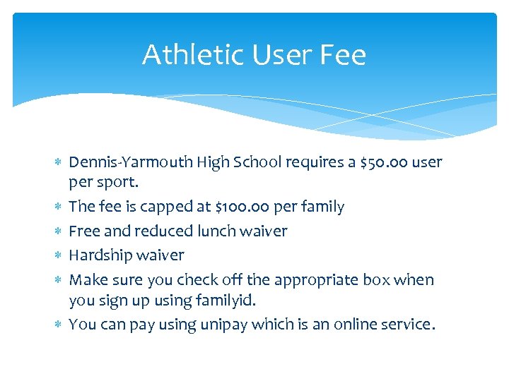 Dennis-Yarmouth Athletics Welcome to Fall Athletics Information Night