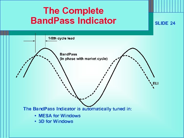 The Complete Band. Pass Indicator The Band. Pass Indicator is automatically tuned in: •