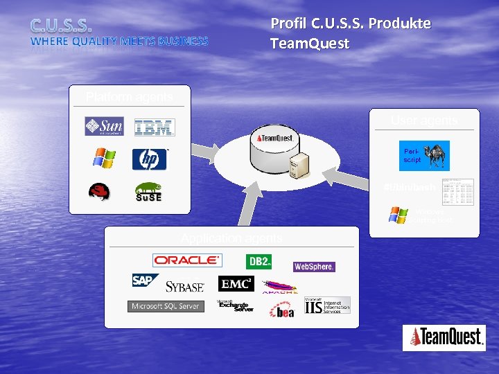 Profil C. U. S. S. Produkte Team. Quest Platform agents User agents Perlscript #!/bin/bash