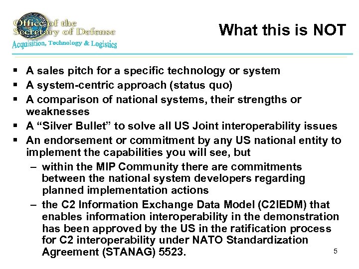 What this is NOT § A sales pitch for a specific technology or system