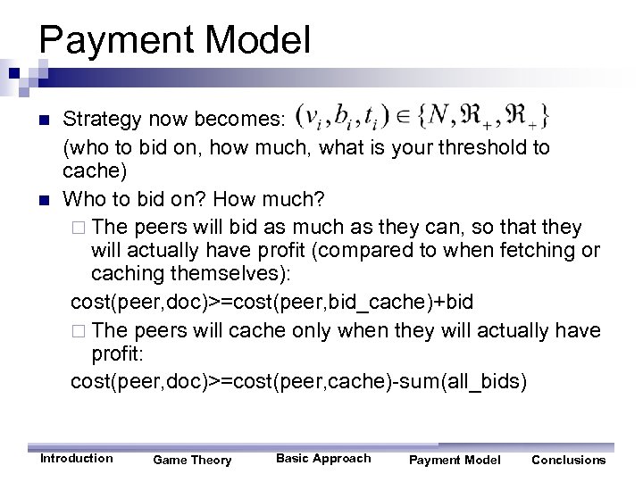 Payment Model n n Strategy now becomes: (who to bid on, how much, what