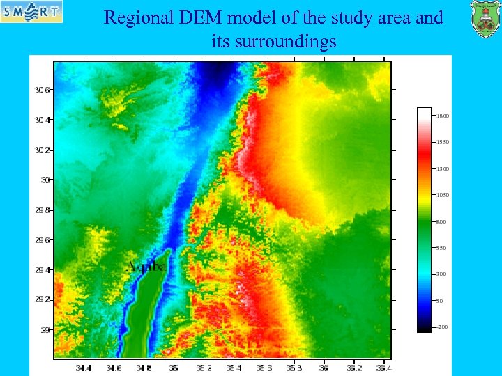 Regional DEM model of the study area and its surroundings 