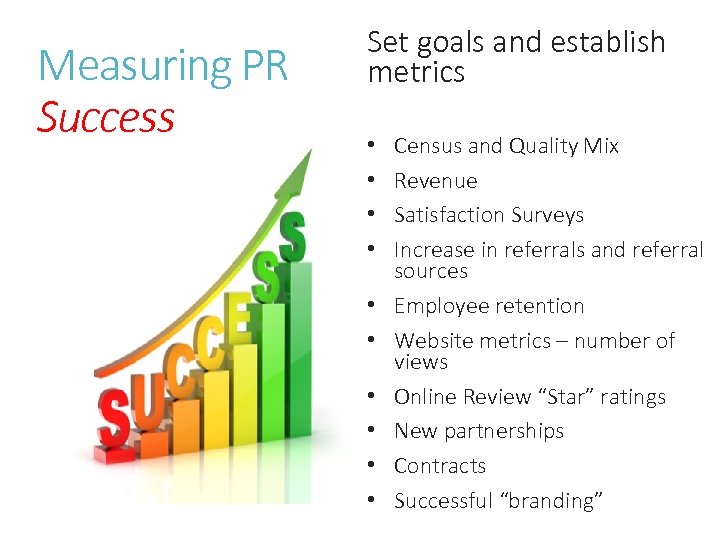 Measuring PR Success Set goals and establish metrics • • • Census and Quality