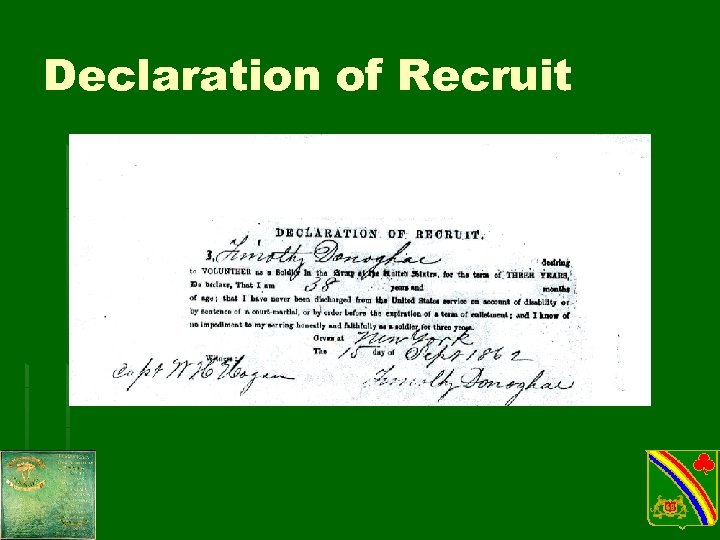 Declaration of Recruit 