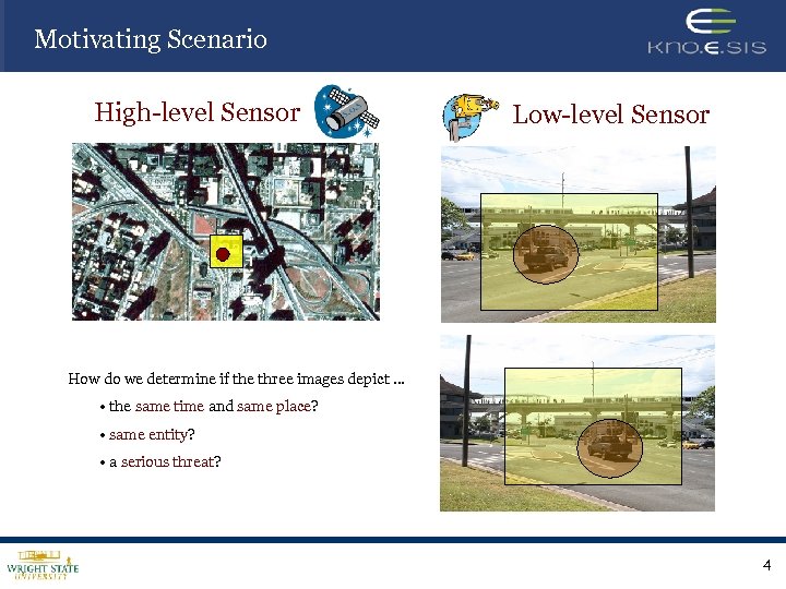 Motivating Scenario High-level Sensor Low-level Sensor How do we determine if the three images