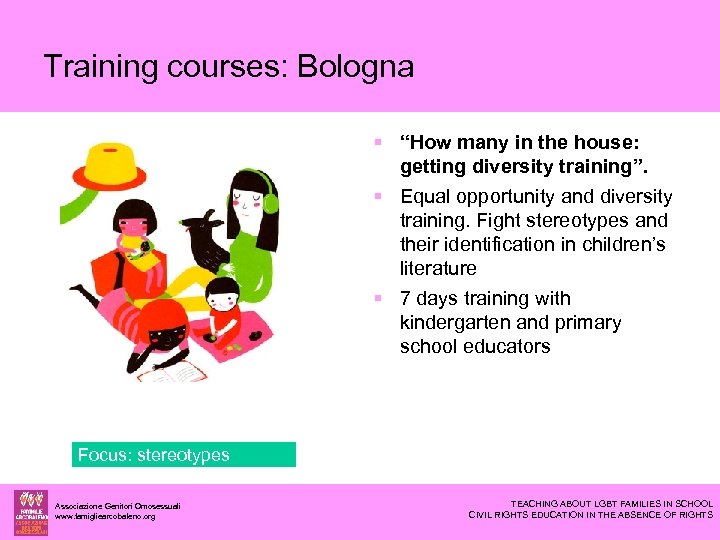 Training courses: Bologna “How many in the house: getting diversity training”. Equal opportunity and