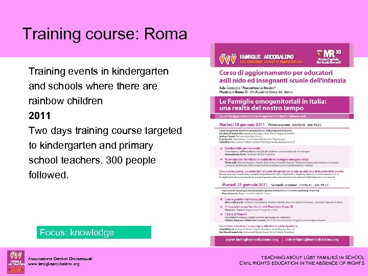 Training course: Roma Training events in kindergarten and schools where there are rainbow children