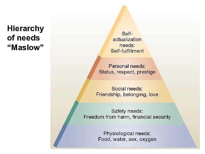 Hierarchy of needs “Maslow” 