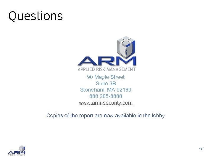 Questions 90 Maple Street Suite 3 B Stoneham, MA 02180 888 365 -8888 www.