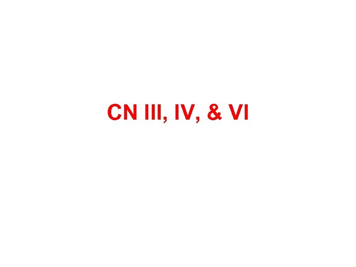 CN III, IV, & VI 