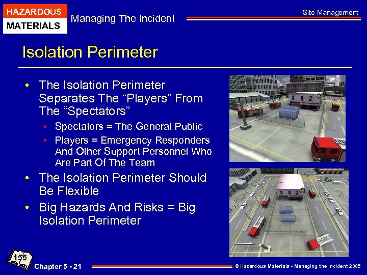 HAZARDOUS MATERIALS Managing The Incident Site Management Isolation Perimeter • The Isolation Perimeter Separates