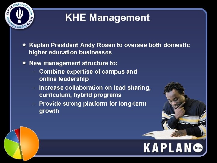 KHE Management Kaplan President Andy Rosen to oversee both domestic higher education businesses New